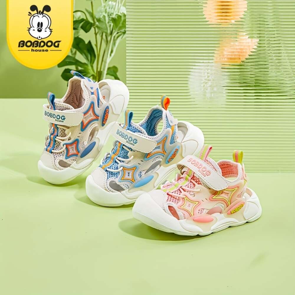 BOBDOG House Unisex Kid's Toddl's Close Toe Breathable Sandals, Comfy Non Slip Durable Soft Sole Beach Wat Shoes for Boy's & Girl'