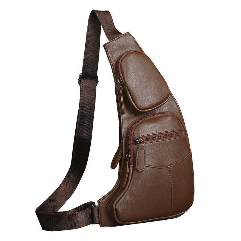 Men's Casual Trendy Anti theft Single Shoulder Cross Bag Small Men's Bag Close fitting Leather Bag Chest Bag 241123