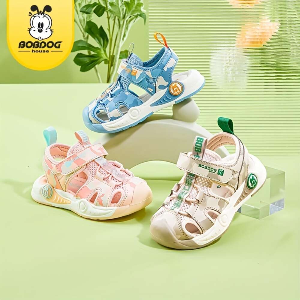 BOBDOG House Unisex Kid's Toddler's Adorable Close Toe Breathable Sandals, Comfy Non Slip Durable Soft Sole Beach Water Shoes for Boy's