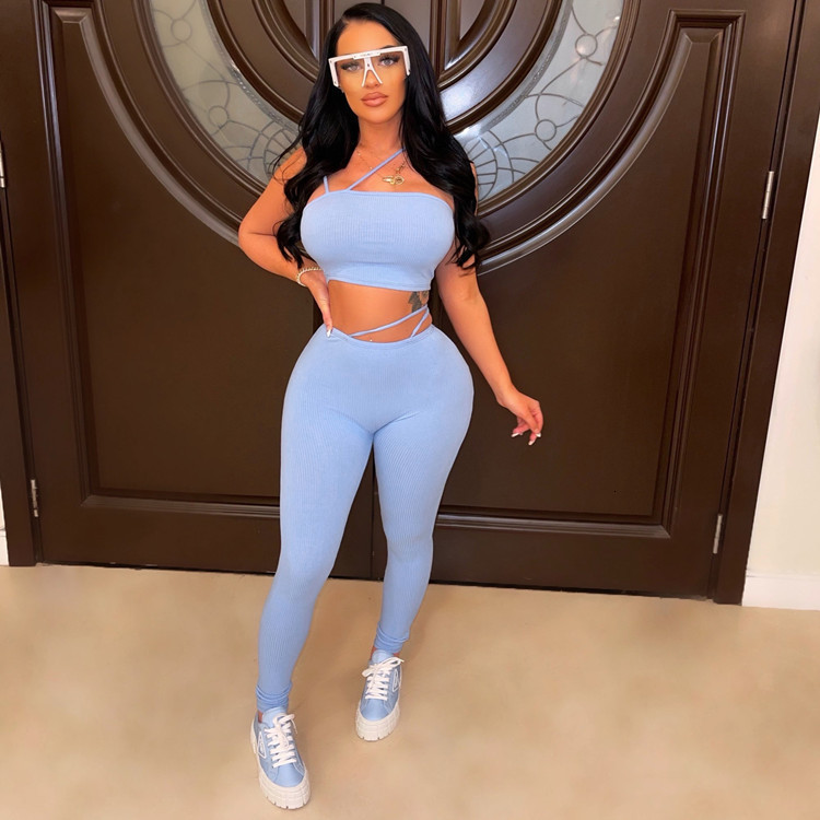 Womens Sexy Two Piece Sports Set Fashion Summer 240423