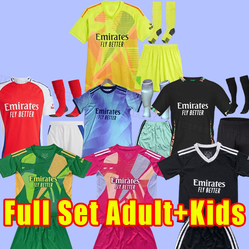 Arsneal Adult Kids 24 25 SMITH ROWE SAKA soccer jerseys MARTINELLI TIERNEY 2024 2025 ODEGAARD Nketiah G.JESUS FABIO VIEIRA ZINCHENKO SALIBA goalkeeper full kits GK