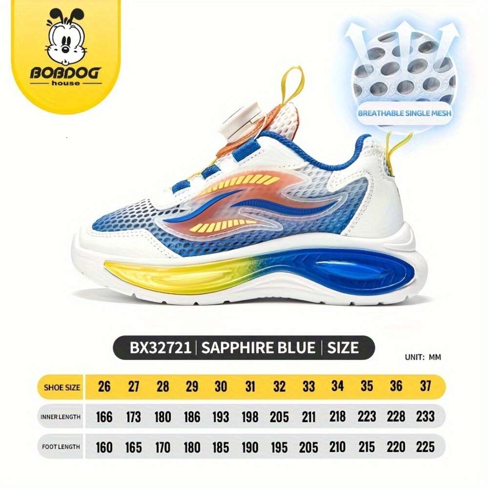 BOBDOGHOUSE Casual Cool Mixed Color Low Top Mesh Sneakers with Rotating Button Girls Breathable Non-slip Running Shoes for Summer BX32721