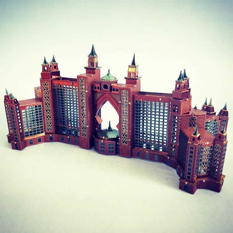 Love Spell All Metal DIY Architecture Puzzle 3D Model Mini Stereo Mosaic Color Atlantis Hotel X241122