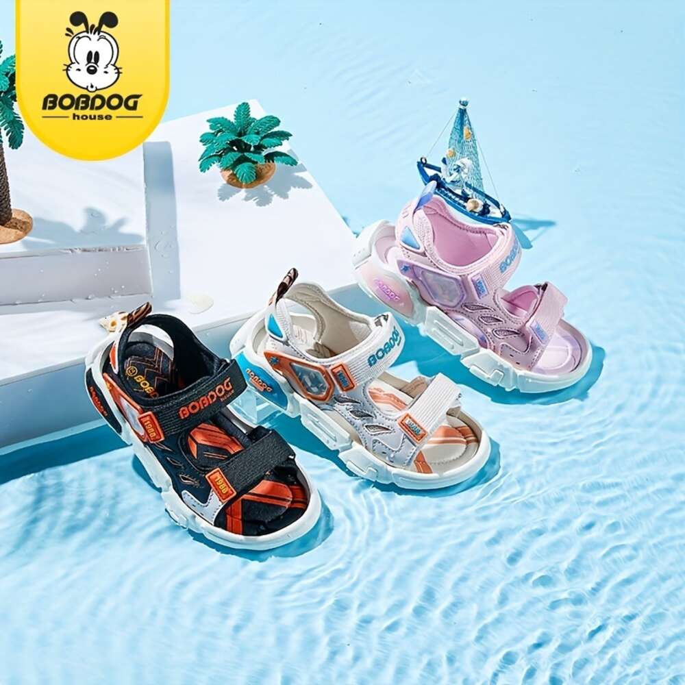 BOBDOG House Unisex Kid's Adorable Solid Colour Open Toe Sandals Comfy Durable Beach Water Shoes for Boy's & Girl's Outdoor Activities 