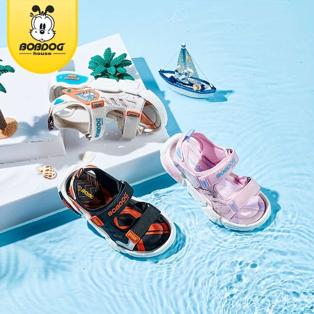 BOBDOG House Unisex Kid's Adorable Solid Colour Open Toe Sandals Comfy Durable Beach Water Shoes for Boy's & Girl's Outdoor Activities 