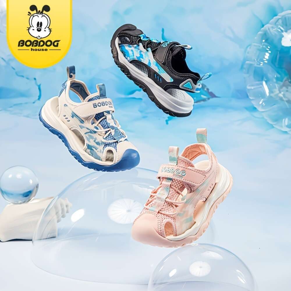 BOBDOG House Unisex Kid's Close Toe Breathable Sandals Comfy Durable Soft Sole Beach Water Shoes for Boy's & Girl's Outdoor Activities 