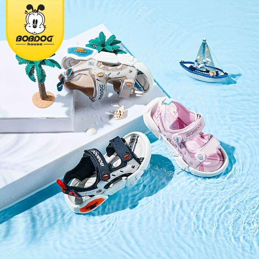 BOBDOG House Unisex Kid's Adorable Solid Colour Open Toe Sandals, Comfy Non Slip Durable Beach Water Shoes for Boy's & Girl's Outdoor A