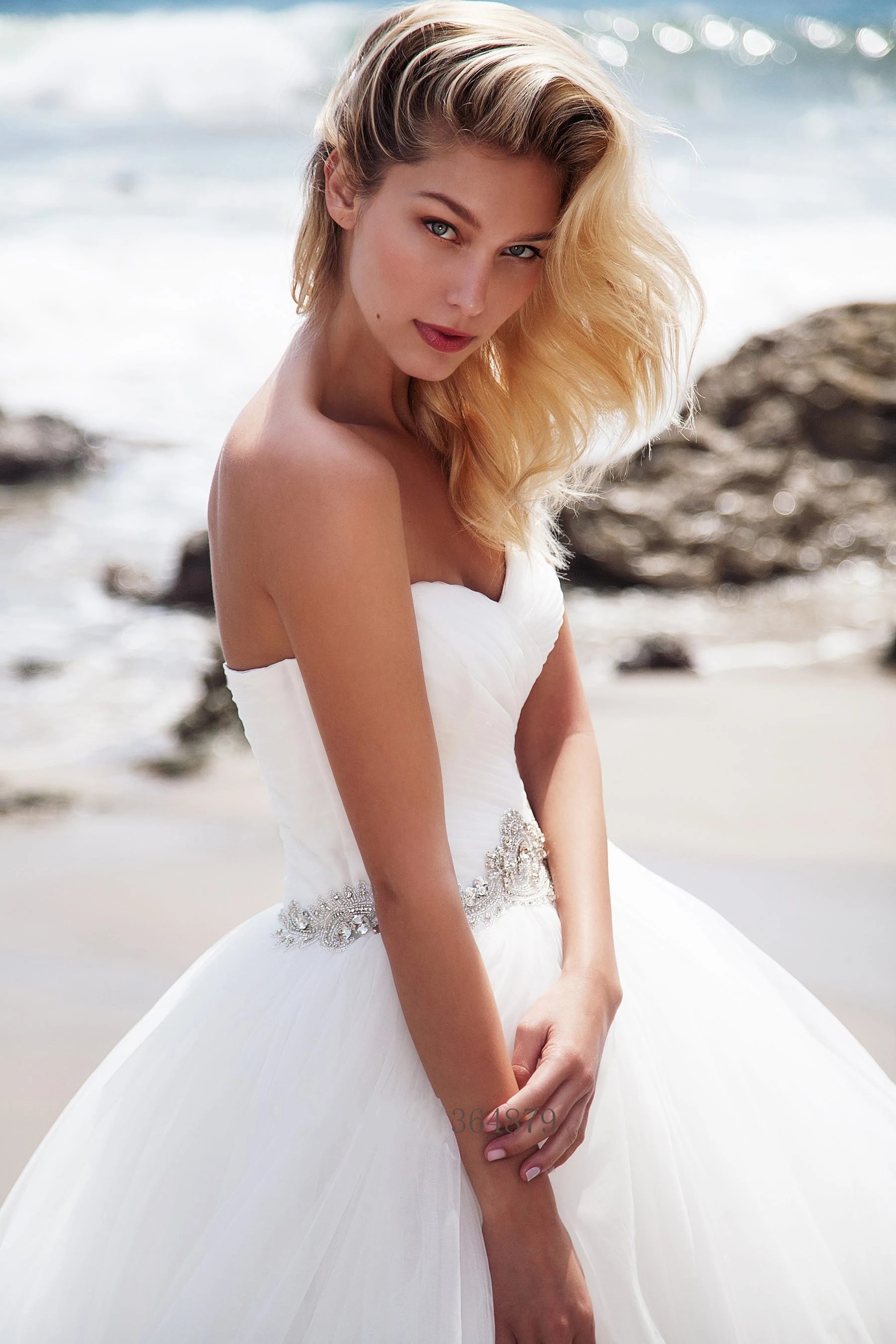 Modern A-line Wedding Dress Sweetheart Cross Back Beaded Belt Lace Up Tulle Women Formal Bridal Gowns Sweep Train Vestidos De Novias Custom Made