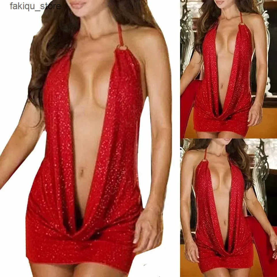 Sexy Skirt Accessories Women Dress Universal Pole Dance Suit Polyester S-2XL Sexy Tight-Fitting Halter Neck Lingerie Low-Cut L240910