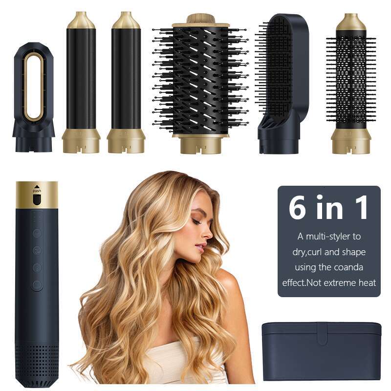 6 In 1 Hair Dryer Curler Straightener Comb Household Multistyler Set Hairstyler Blower Brush Curg Iron Salon Hot Air Styler
