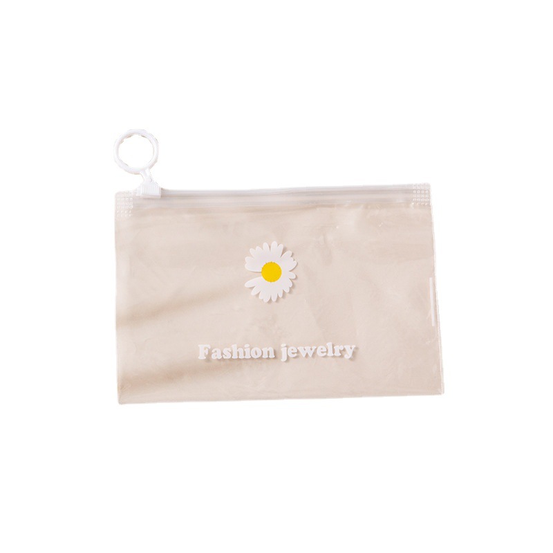 Manufacturer's direct supply small daisy jewelry storage bag transparent ring convenient bag sealed plastic bag large capacity