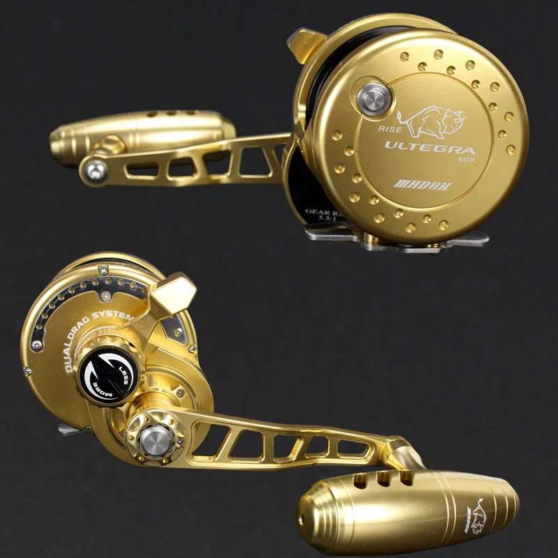 Madox Slow Jigging Reel All Metal Max Drag 35kg 11BB Drum Alarm Full Alloy DeepSea Fishing Trolling 241120