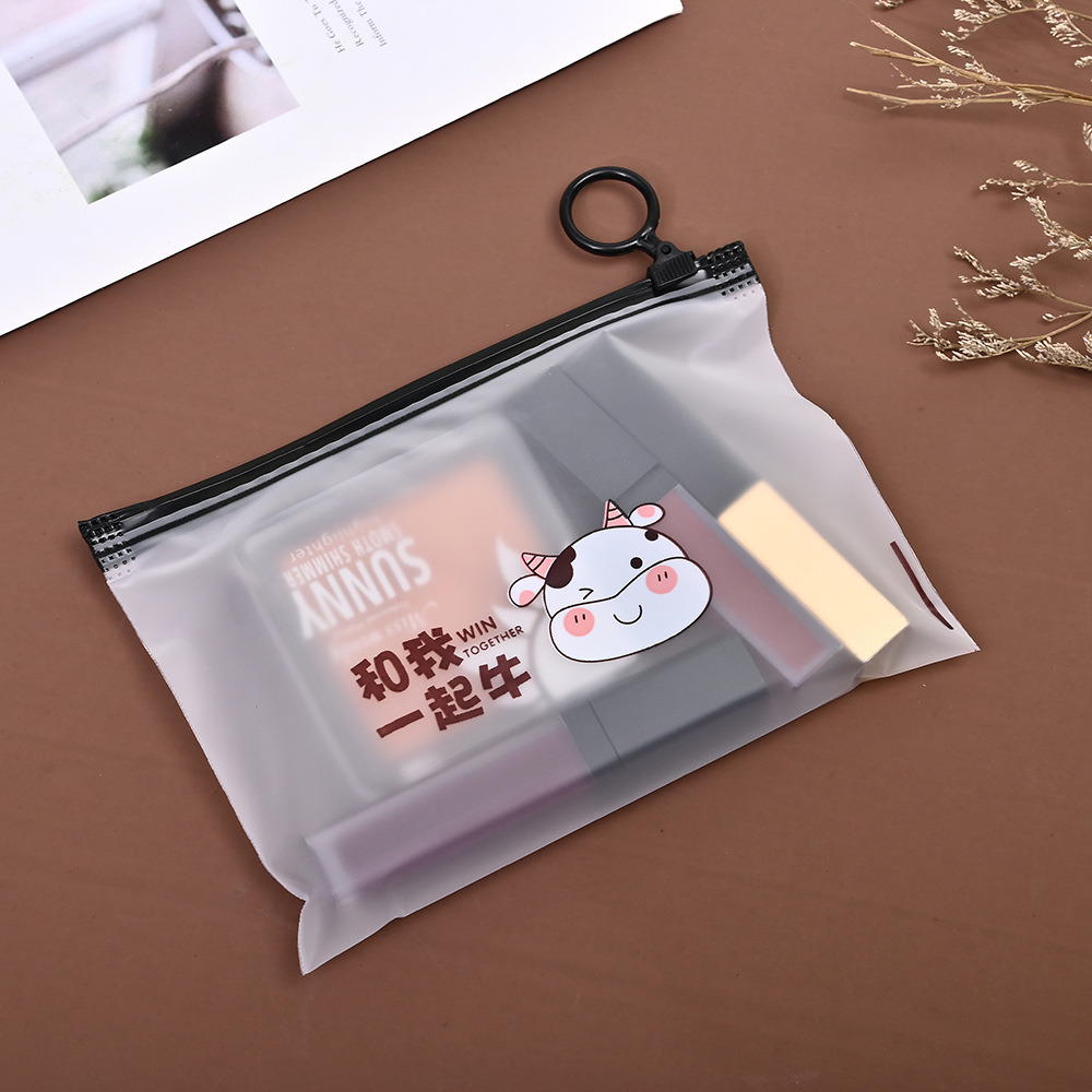 Matte and raised portable pull tab travel storage bag underwear and sock packaging bag waterproof and moisture-proof frosted bag logo