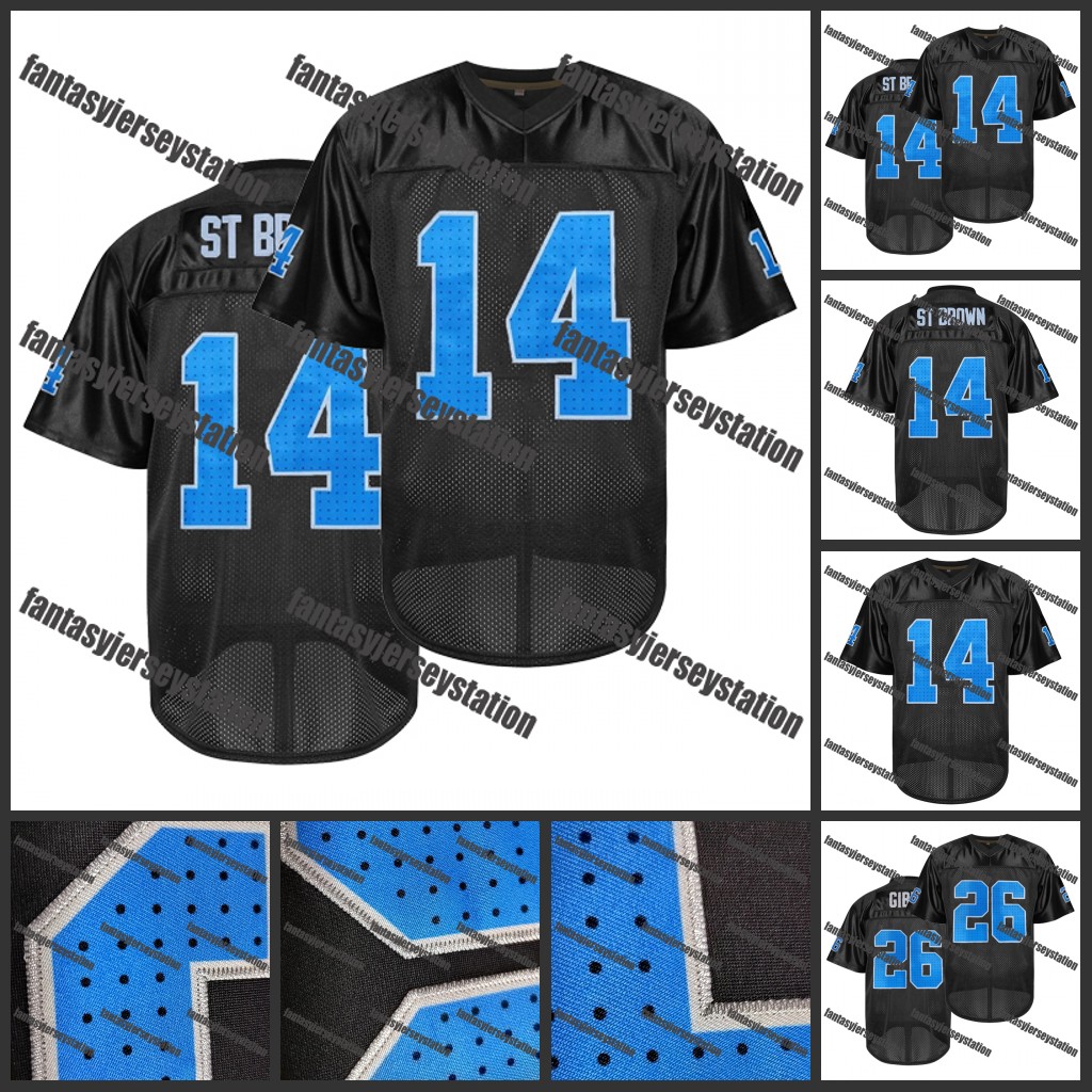 #14 St. Brown 26 Gibbs Jack Goff Embroidery 5 Montgomery Polyester Embroidered Football Jersey, Sports Fan V-Neck Shirt, Breathable Athletic Training 