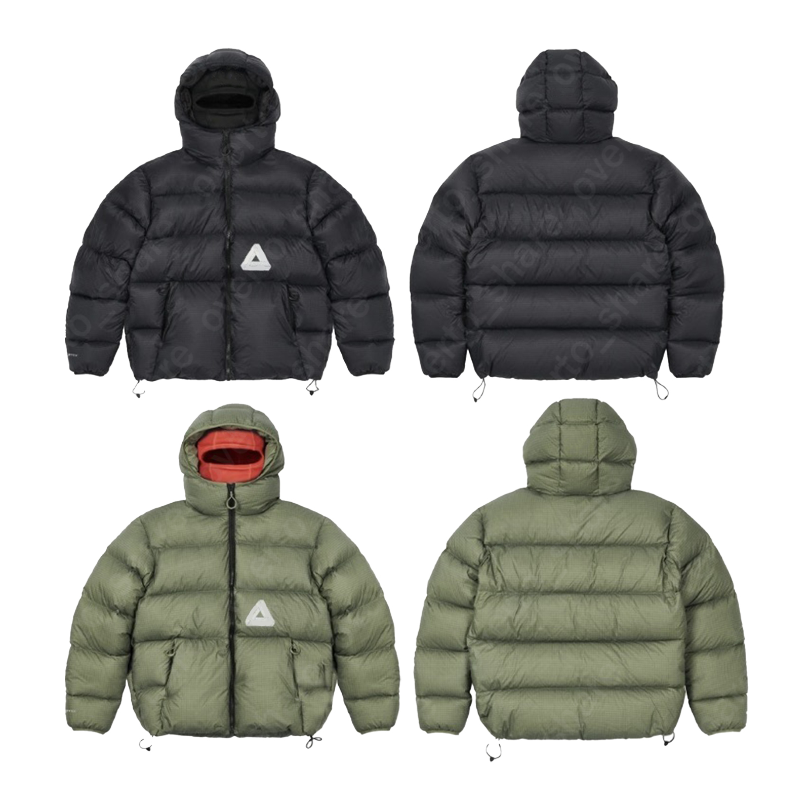 Mens Down Jacket Perrex Matte Balaclava Puffa Winter Jacket Windbreaker Coat Printed Warm Hooded Puffer Jacket Casual