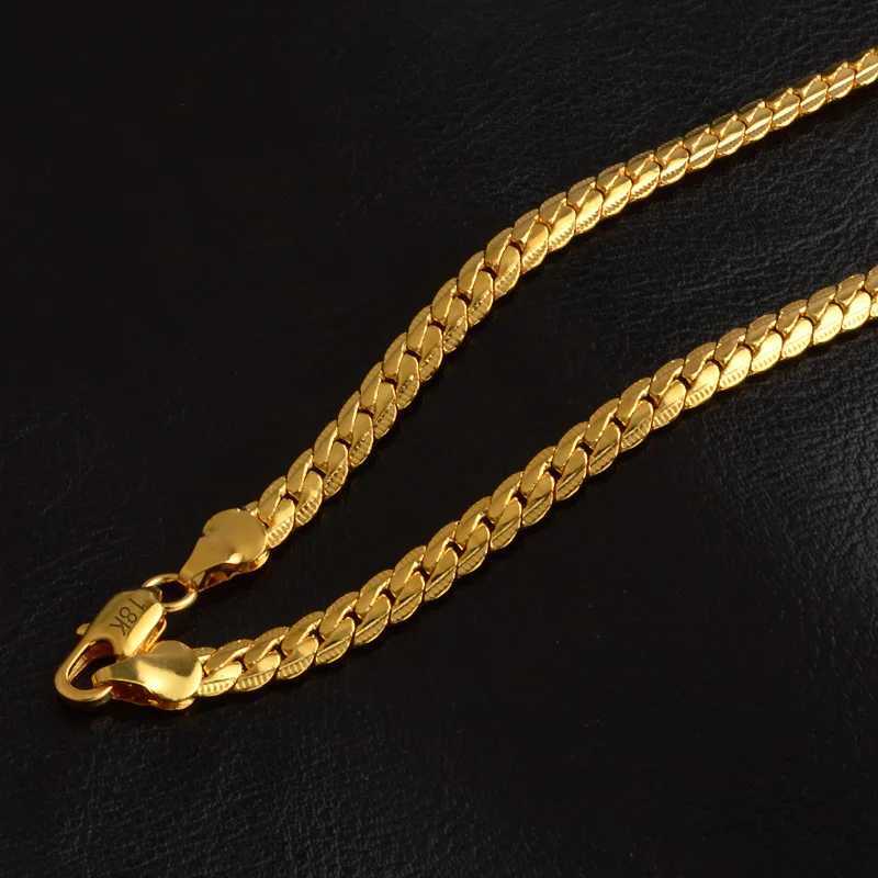 5Mm Miami Cuban Link Chain Necklaces For Women 18-24 Inches Choker Gold Color Necklace Fashion Jewelry Giftx24