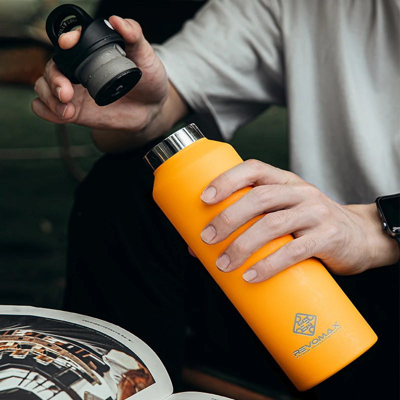 REVOMAX Large Capacity Stainless Steel Thermos Portable Vacuum Flask Insulated Tumbler With No Screw Lid Thermo Bottle 950ml 241121