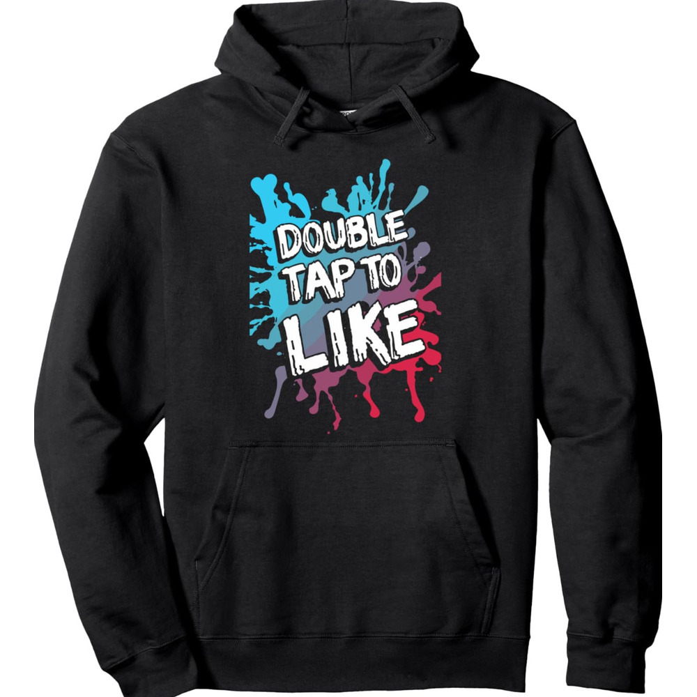 Hoodie for Mens Womens DOUBLE TAP TO LIKE Design Pullover Hoodie Graphic Hoodies sweatshirt cool