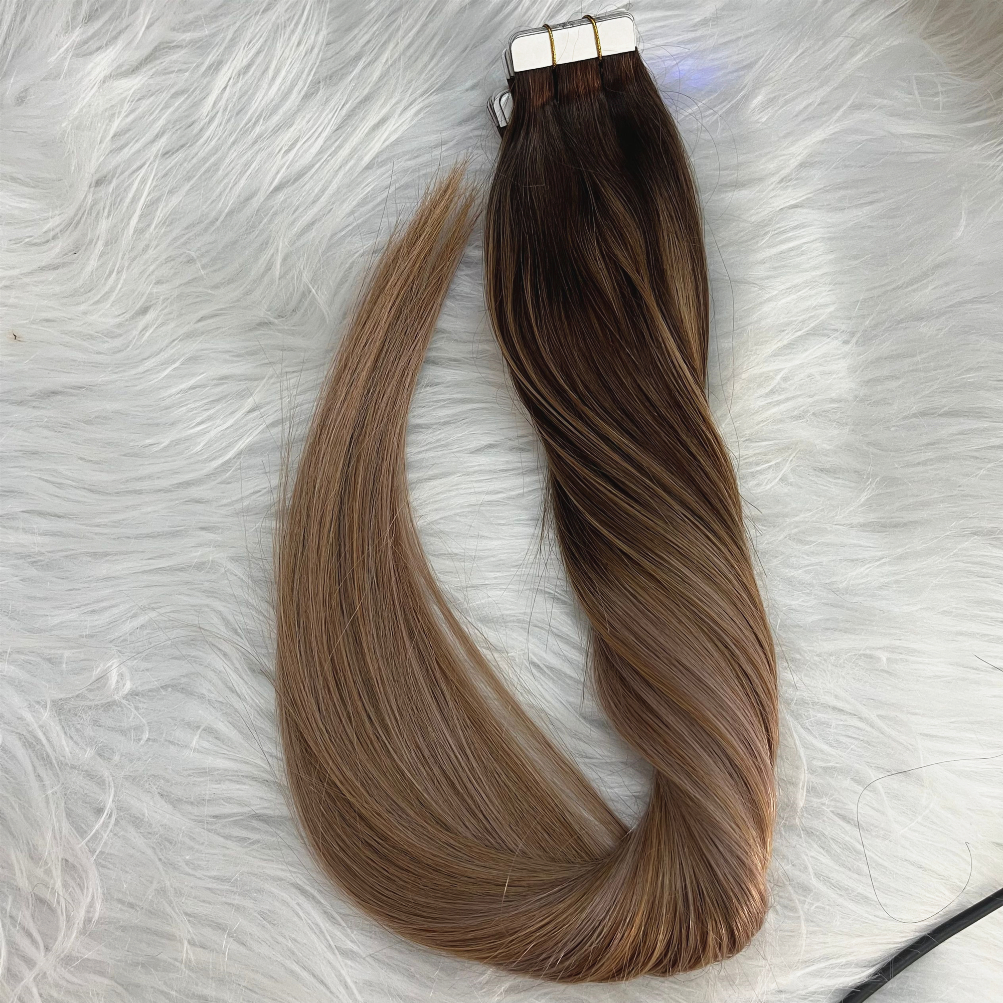 Ombre Tape in Human Hair Extensions Balayage T2/6/18 color Remy Brazilian Skin Weft Tape on Extension 100g/40pcs