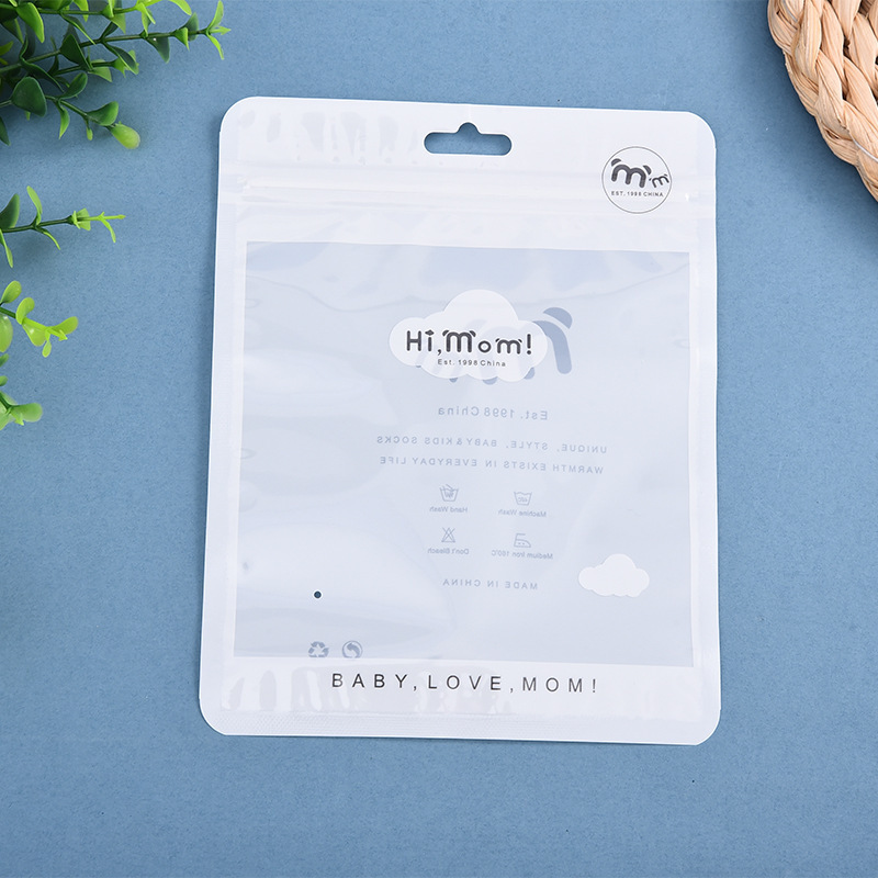 Minimalist food packaging bags wholesale with three sided cover ribs for storage letter printed headband self sealing bag with logo printing capabilit