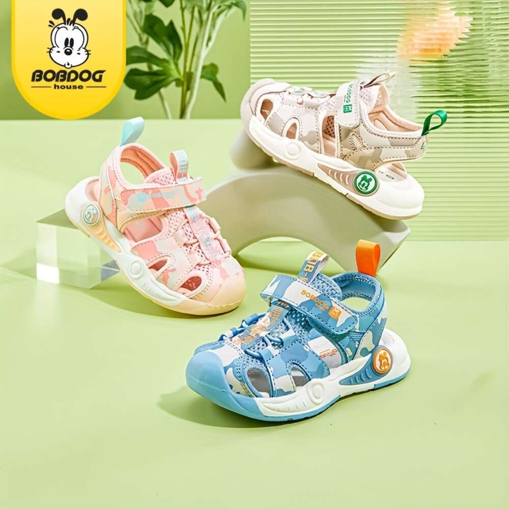 BOBDOG House Unisex Kid's Toddler's Adorable Close Toe Breathable Sandals, Comfy Non Slip Durable Soft Sole Beach Water Shoes for Boy's