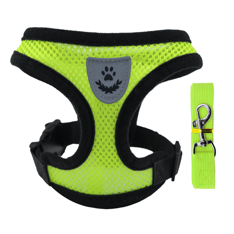 Breathable Fabric Mesh Dog Harness Soft Comfortable Pet Harness Puppy Cat Vest Collar Pet Supplies For Small and Medium Dogs Cats