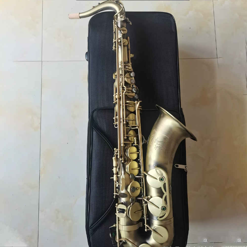 Classic 76 Tenor Saxophone B-flat Antique Bronze Vintage Bb Woodwind Instrument Brass Sax Tenor with Accessories case