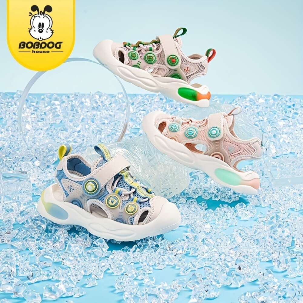 BOBDOG House Unisex Kid's Toddler's Close Toe Breathable Sandals, Comfy Non Slip Durable Soft Sole Beach Water Shoes for Boy's & Girl&#