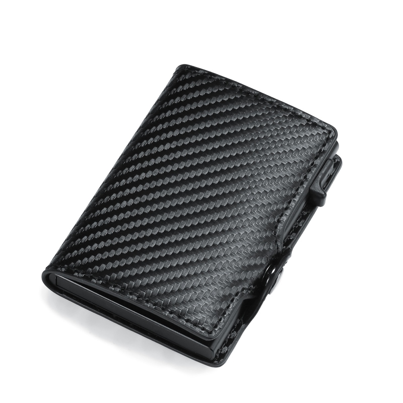 Elegant Thin Men's RFID Protected Wallet - Convenient Card Clip Functionality Alloy Frame Vintage Style Cardholder Wallet - Genuine Leather & Pus