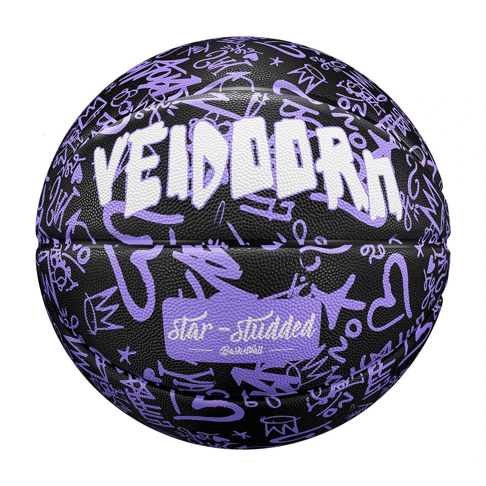 Black Purple Rubber Basketball Ball Official Size 7 Free Needle Net Pump Outdoor Durable Basket Ball 240418
