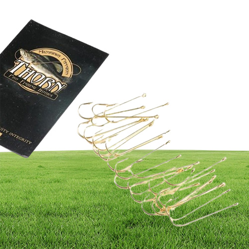 Fishing Hooks 500pcs Long Shank Aberdeen Fresh Water Living Baits Hook Fish Jig PanFish Crappie Tackle Gold