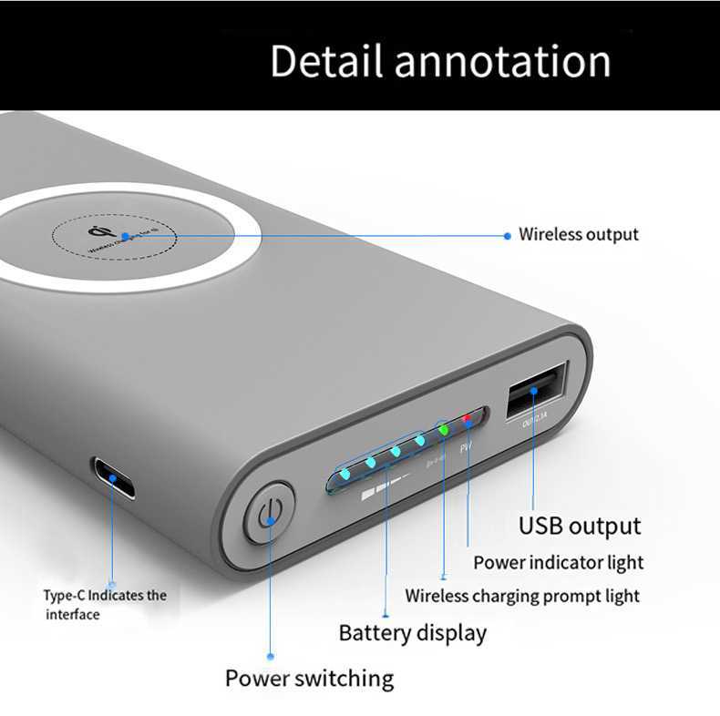 The manufacturer's new mobile power supply 20000 MA three-in-one wireless charging mobile power charging treasure Z241011