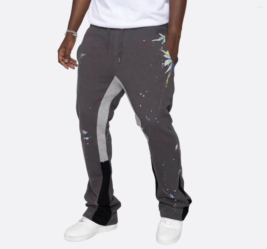 Men's Pants Flared Sweatpants Men Stacked Sweat High Quality Trousers Joggers Cargo