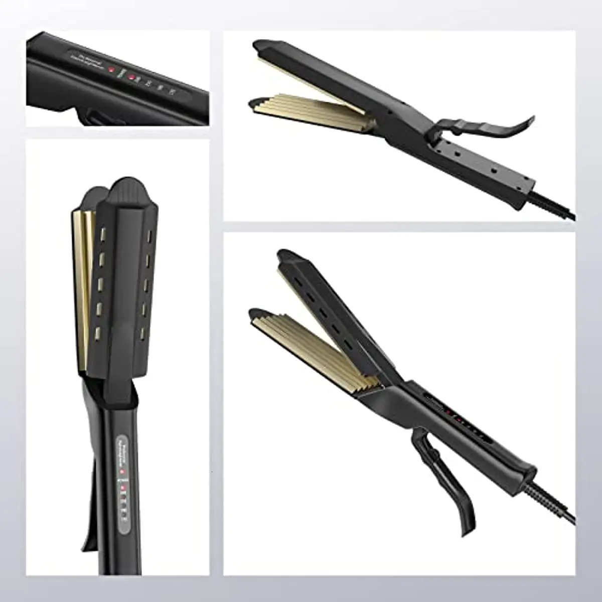 Professional Ceramic Corrugated Iron Electric Curling Crimped Wide Plates Beauty Hair For Wave Corrugation Flat Irons 240412