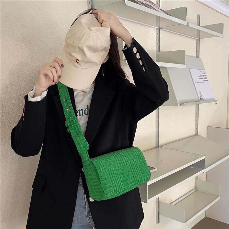 LEMON KOKO Green Towel Fabric Handbags And Purse Designer Crossbody Fashion Pillow Bags For Women Shoulder Bag Ladies Tote Clutch