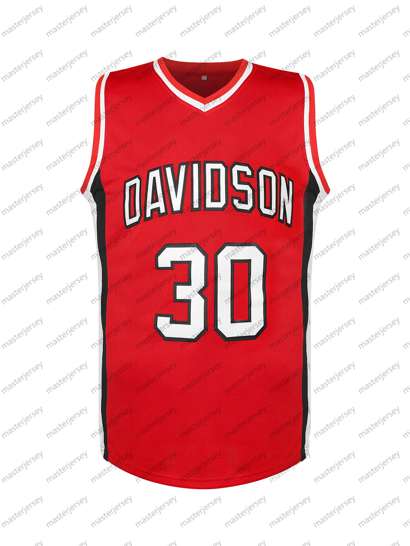 DAVIDSON #30 Curry Men's Basketball Jersey Sweatshirt - Embroidered Movie Mesh Letters & Numbers, Crew Neck Sleeveless Training Vest, Loose Fit A
