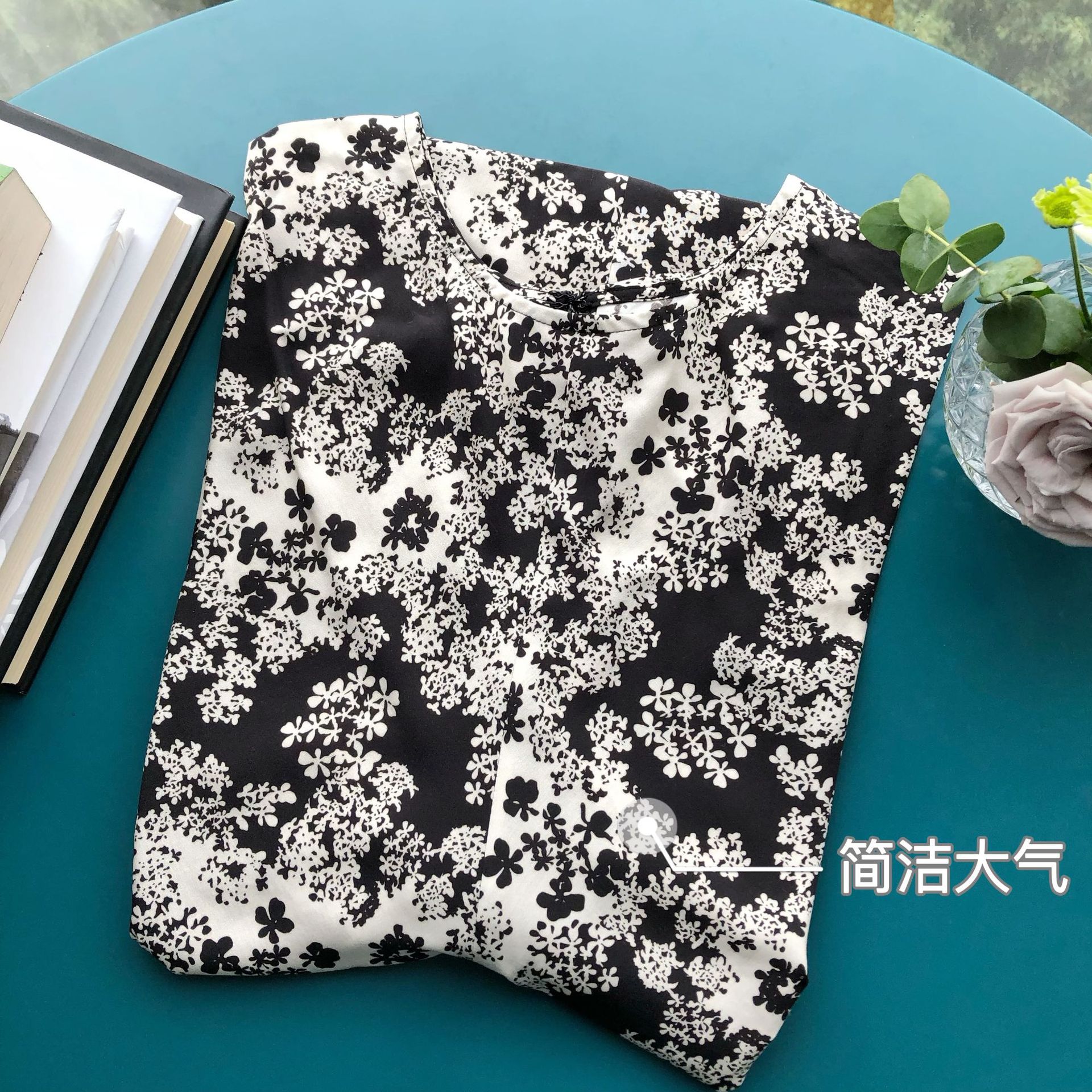 0C426M16 Classic Retro Casual Dresses ZIPPY Basic Slimming Printed Dress Classic Coated Canvas Ankle Length