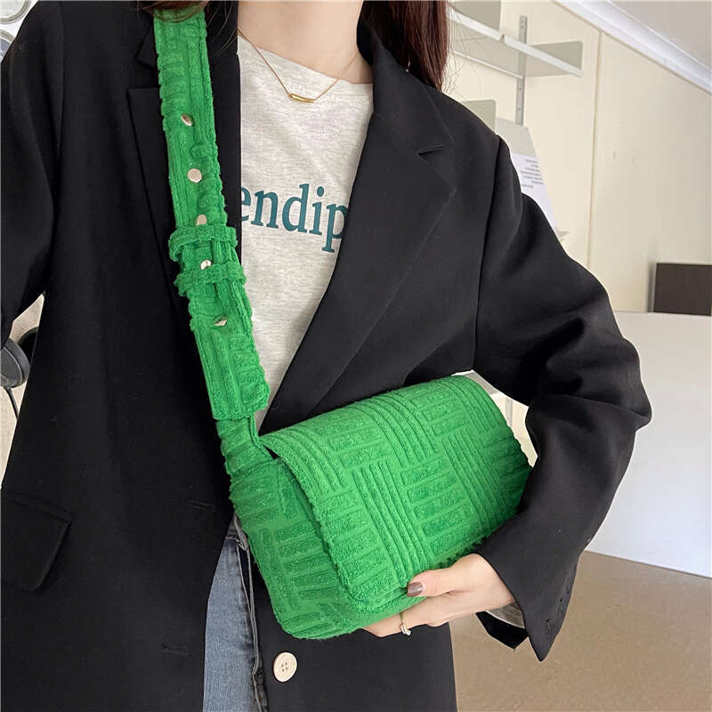 LEMON KOKO Green Towel Fabric Handbags And Purse Designer Crossbody Fashion Pillow Bags For Women Shoulder Bag Ladies Tote Clutch