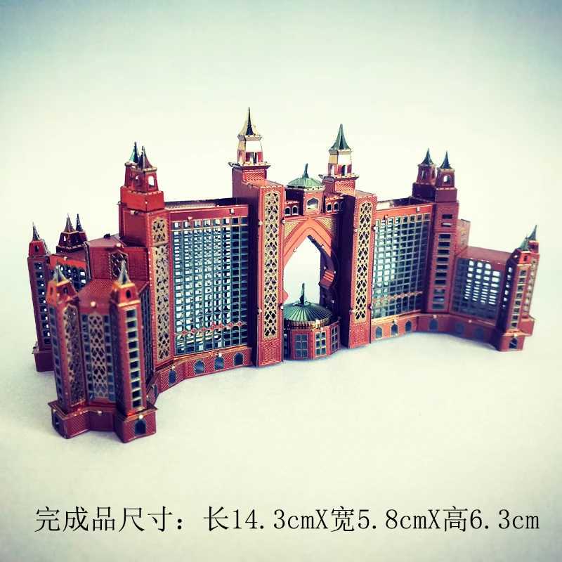 Love Spell All Metal DIY Architecture Puzzle 3D Model Mini Stereo Mosaic Color Atlantis Hotel X241122