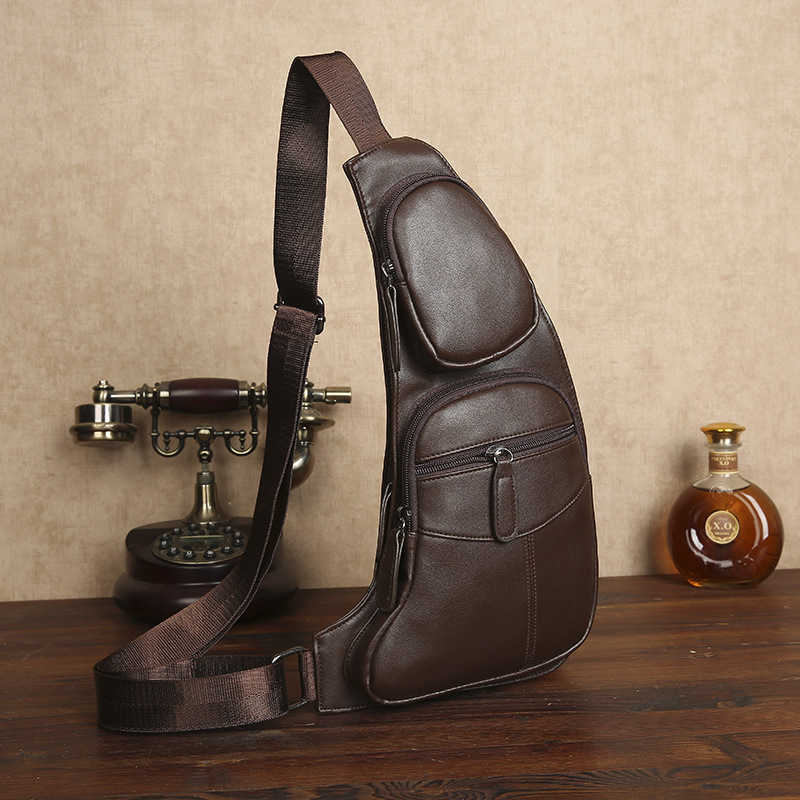 Men's Casual Trendy Anti theft Single Shoulder Cross Bag Small Men's Bag Close fitting Leather Bag Chest Bag 241123