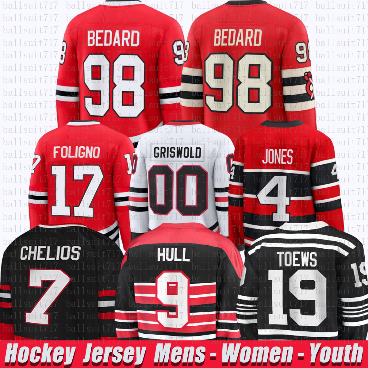 98 ConnorS Bedard Murphy chicago hockey jersey blackhawksS jersey Nick Foligno Seth Jones Philipp Kurashev Petr Mrazek Donato Jonathan Toews Clark Griswold jersey