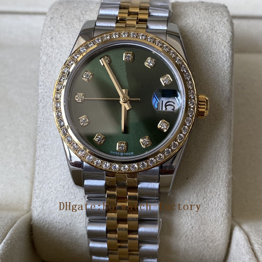 Women Watch 278383 2831 Automatic Movement Sapphire Glass green Dial Diamond Girl Watches