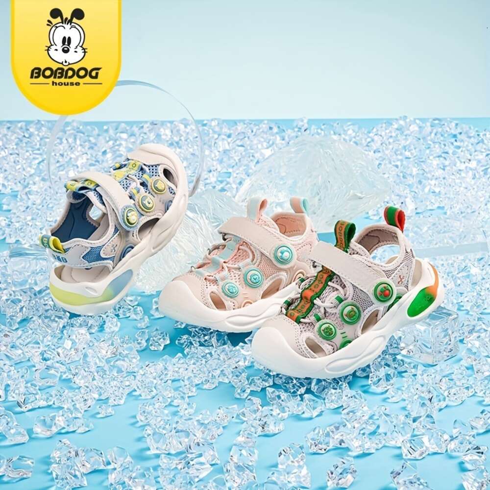 BOBDOG House Unisex Kid's Toddler's Close Toe Breathable Sandals, Comfy Non Slip Durable Soft Sole Beach Water Shoes for Boy's & Girl&#