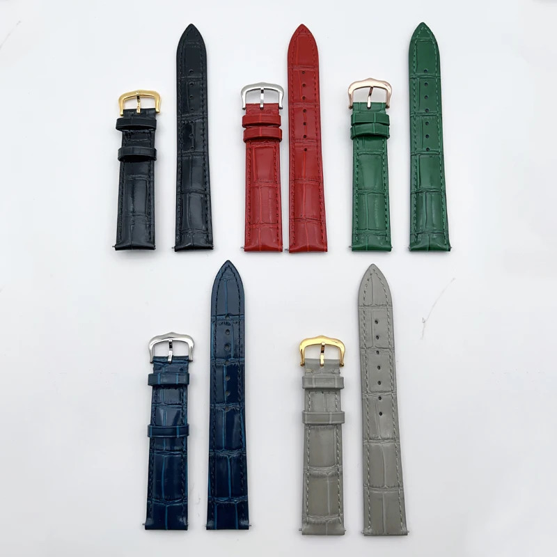 Full leather cowhide strap high-end breathable and durable suitable for tank//Santos leather strap accessories 241122