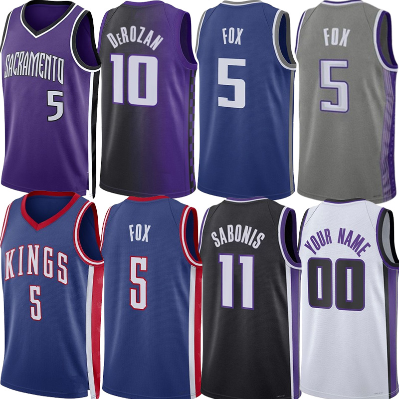 king DeMar DeRoza Basketball Jerseys De Aaron Fox Domantas Sabonis Malik Monk Keegan Murray Keon Ellis Devin Carter Kevin Huerter Lyles Alex Len Custom City Jersey