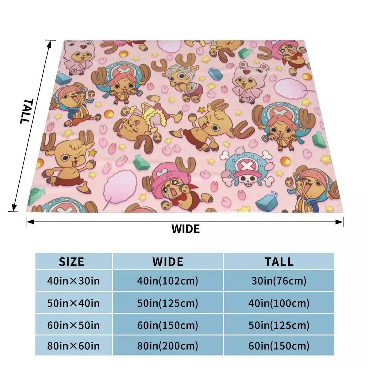 One-Piece Tony Chopper Blanket Coral Fleece Plush Summer Pirate Anime ltifunction Super Warm Throw Blankets for HomeC241122