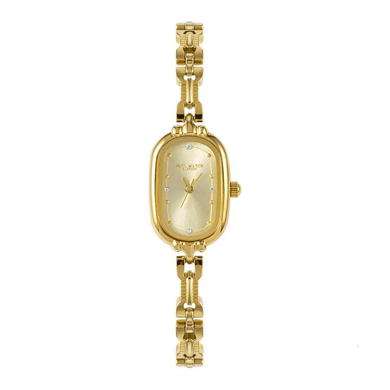 Vintage Bracelet Watch with Unique Japanese Movement Waterproof Oval Quartz Small Gold Watch Suitable for Womens Jewelry Watch Reloj 241122