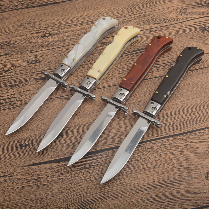 The 9 Inch Godfather Stiletto Mafia Horizontal Folding knife Pocket knives EDC Tools