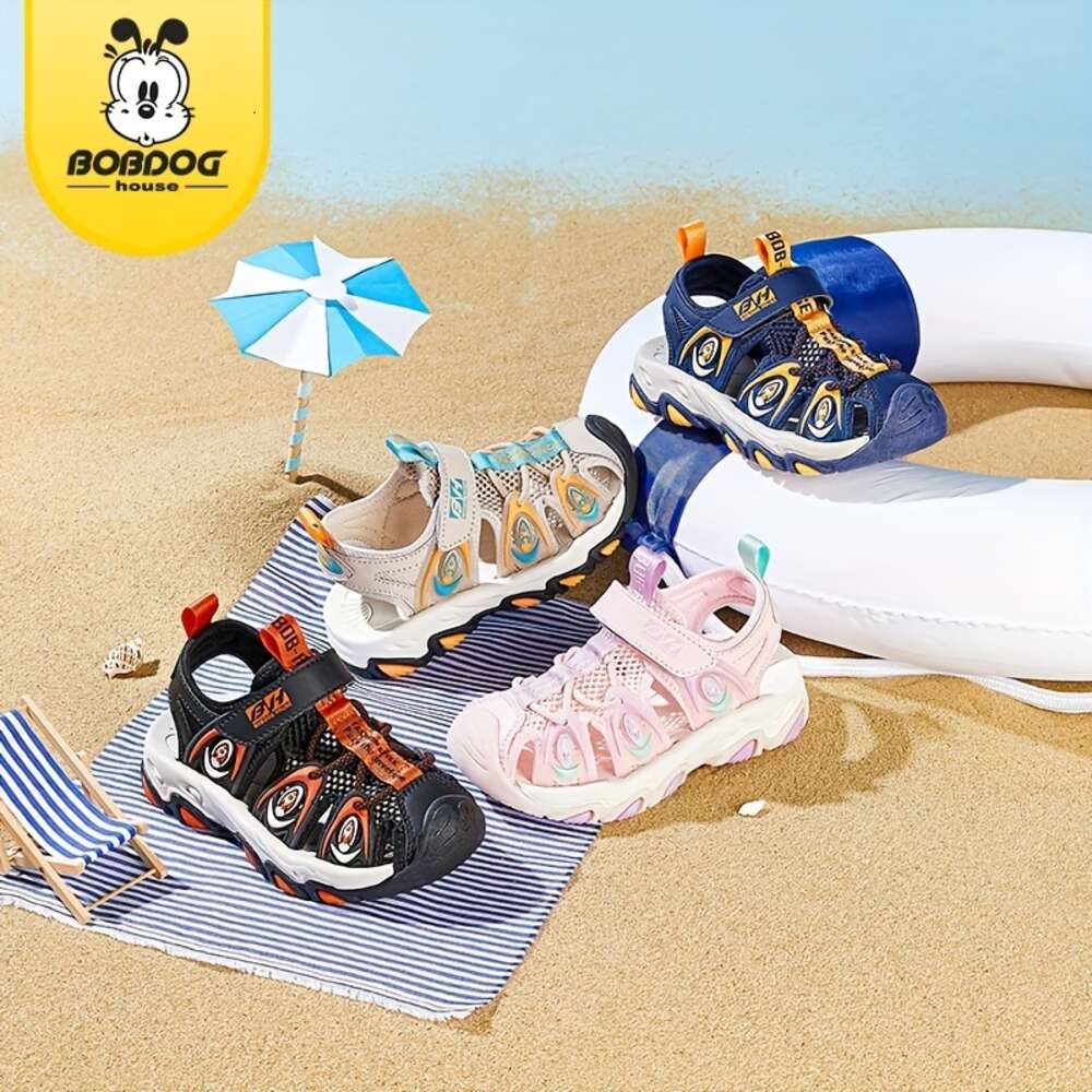 BOBDOG House Unisex Kid's Close Toe Breathable Sandals, Comfy Non Slip Durable Beach Water Shoes for Boy's & Girl's Outdoor Activities 