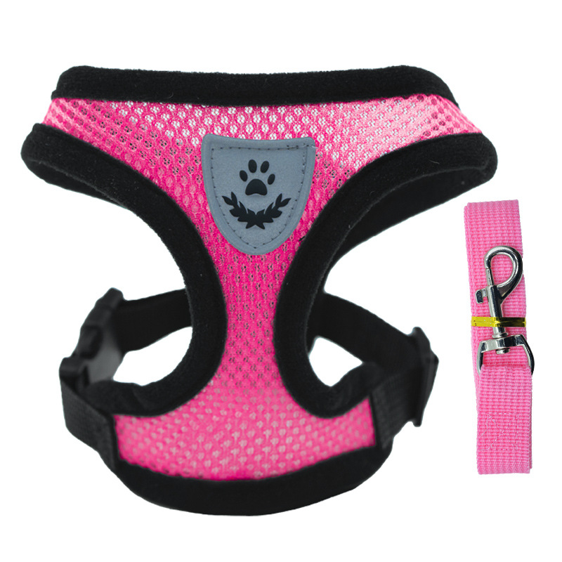 Breathable Fabric Mesh Dog Harness Soft Comfortable Pet Harness Puppy Cat Vest Collar Pet Supplies For Small and Medium Dogs Cats